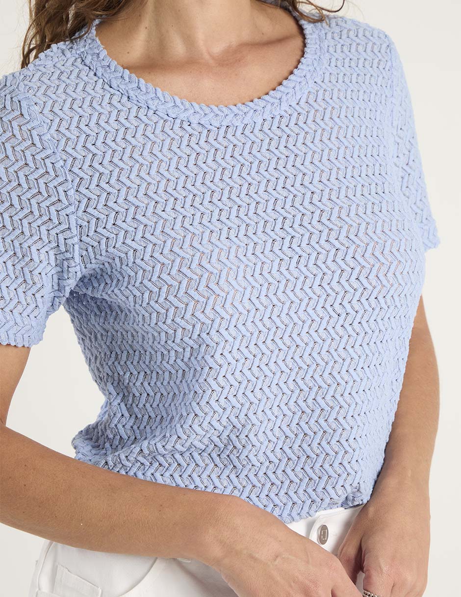 Playera manga corta cuello redondo para mujer 5