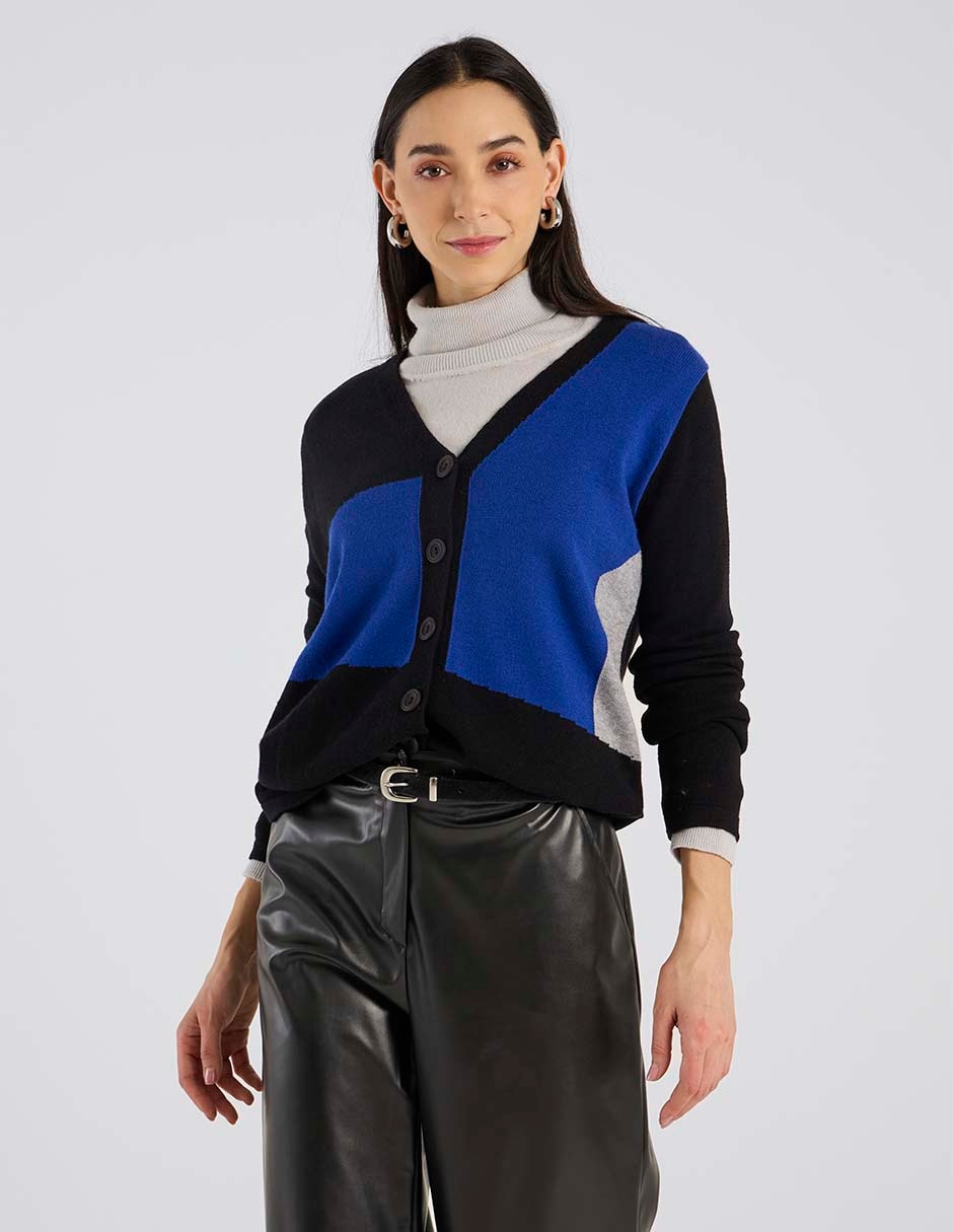 Suéter cuello V para mujer