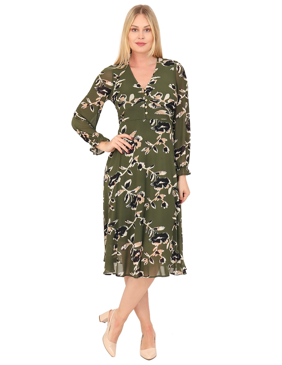 Vestido midi casual Grupo Roncero para mujer Vestido midi casual Grupo Roncero para mujer