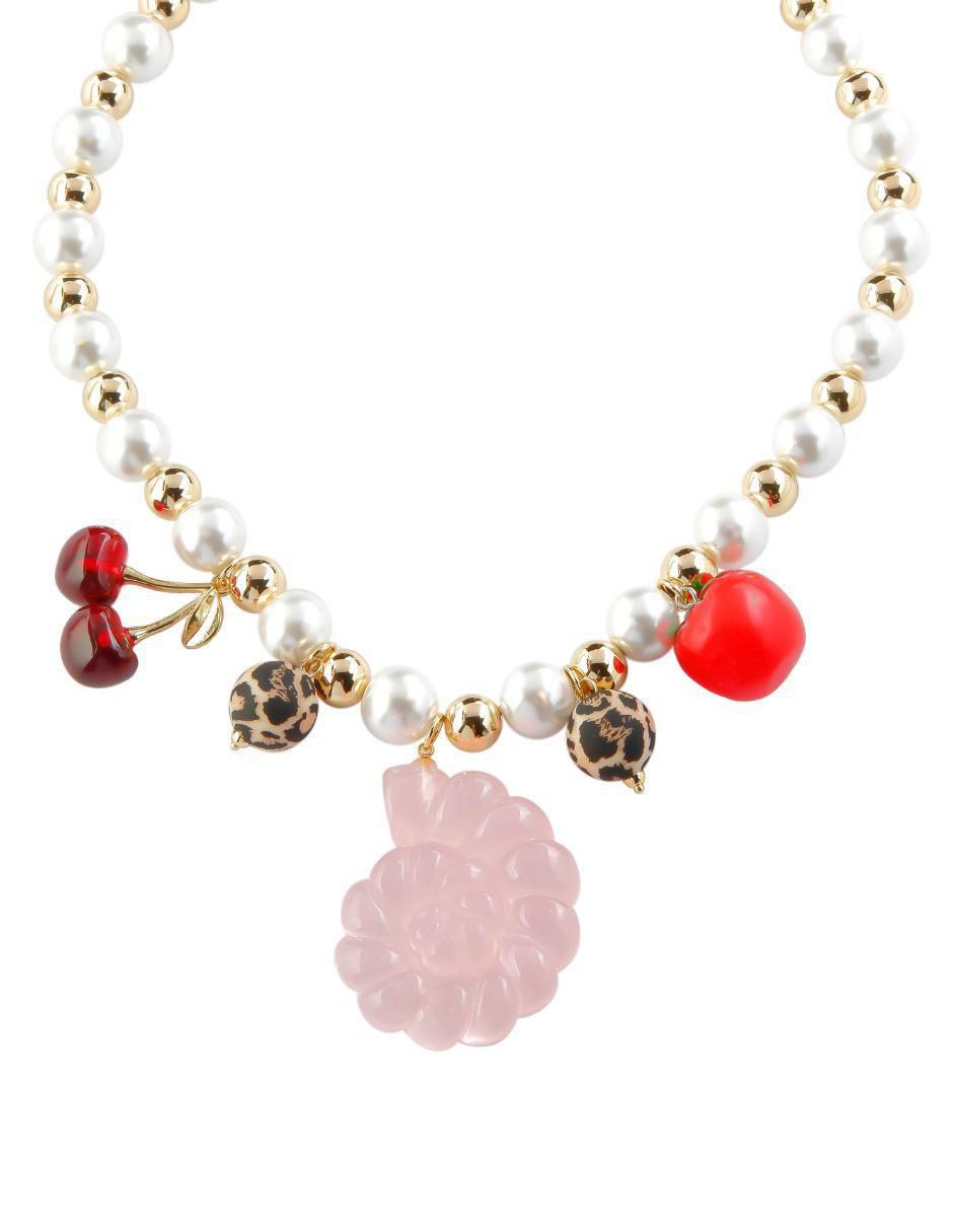 Collar de caracol Garden Pop de baño de oro 18 K