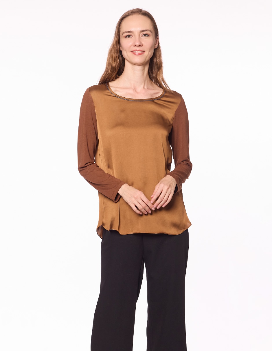 Blusa manga larga para mujer