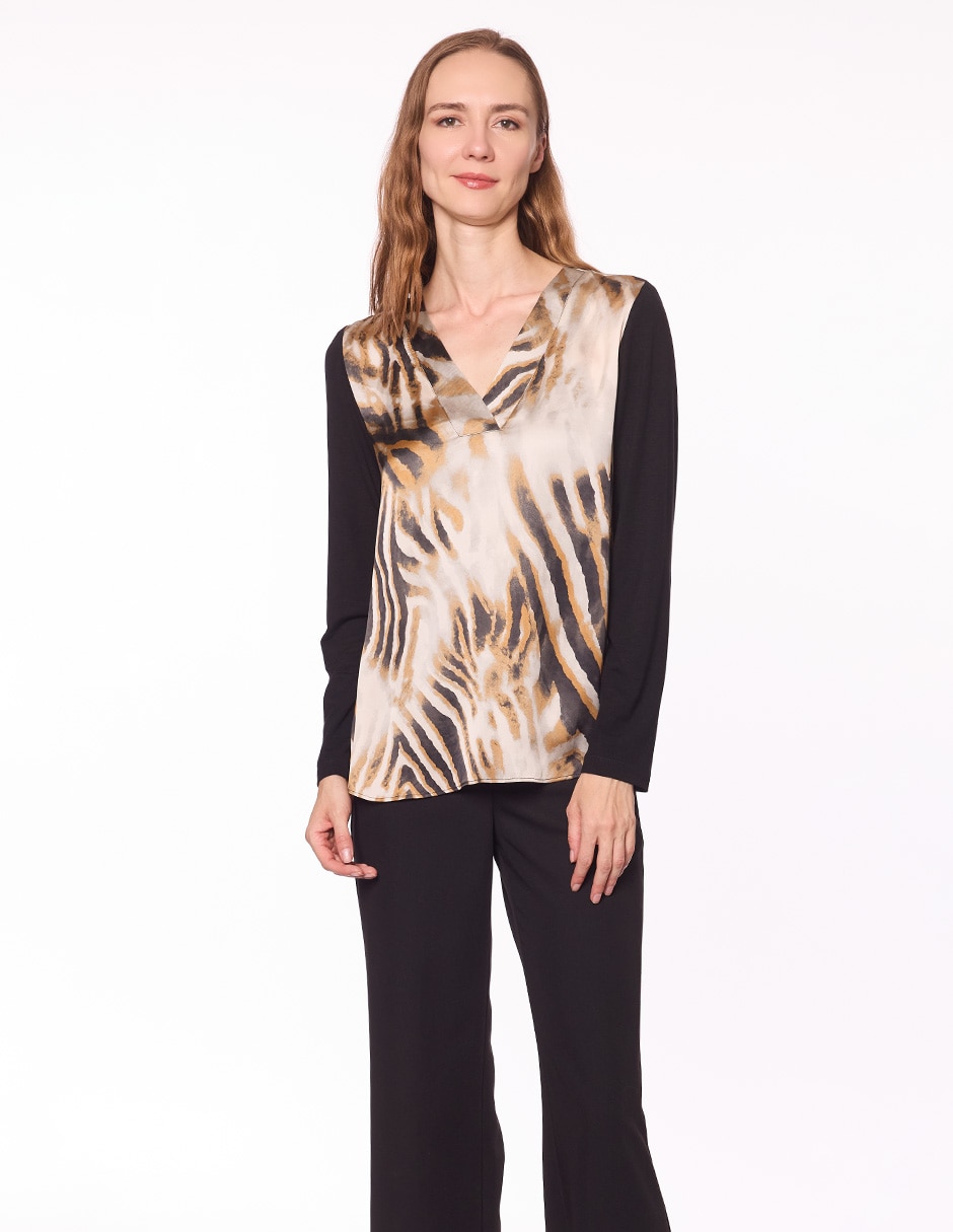 Blusa manga larga para mujer