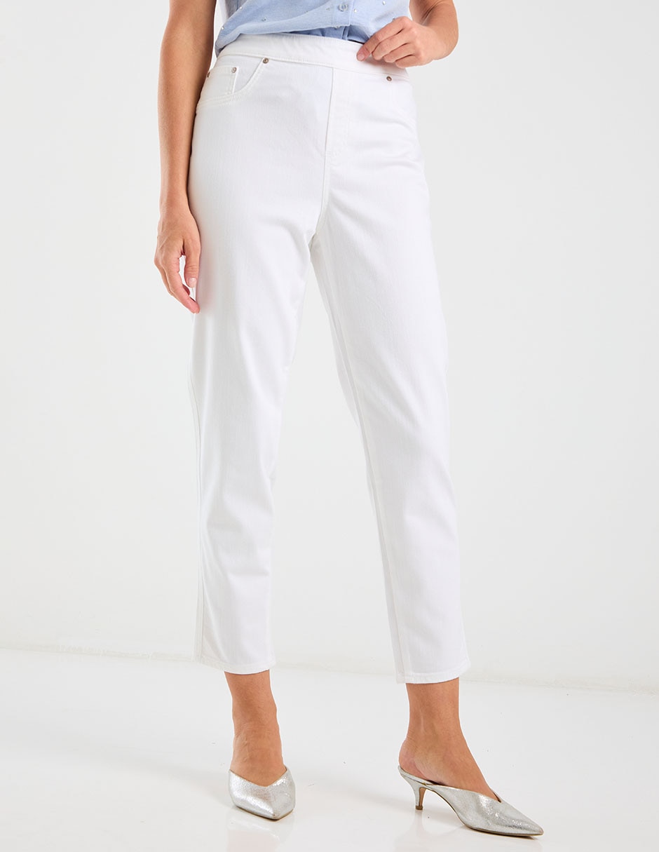 Jeans slim cintura media para mujer