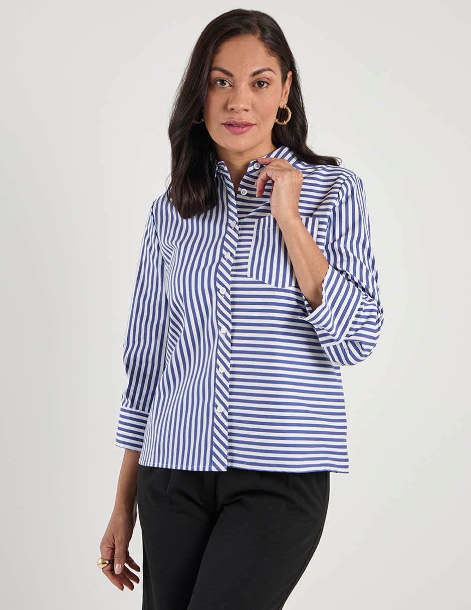 Blusa camisera manga 3/4 para mujer 2