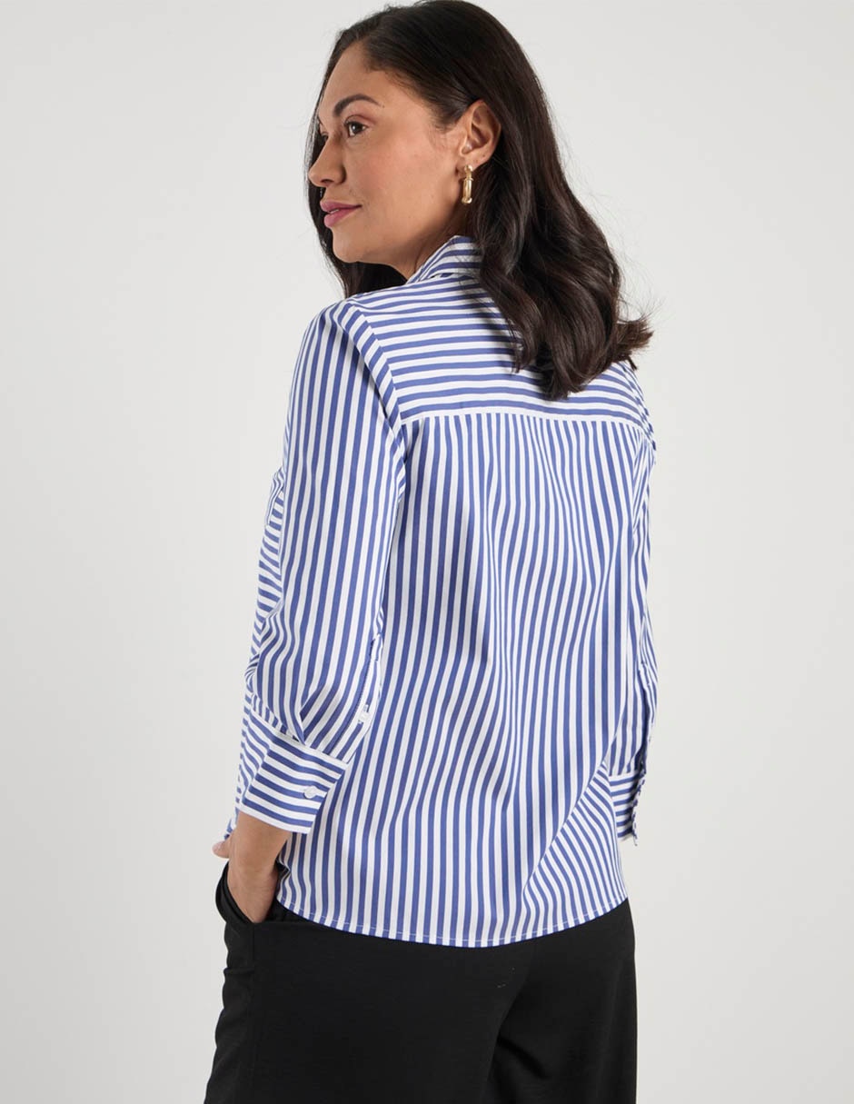 Blusa camisera manga 3/4 para mujer 6