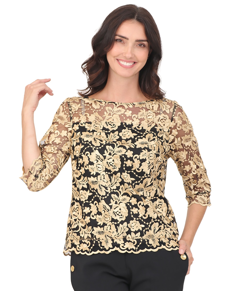 Blusa manga 3/4 para mujer