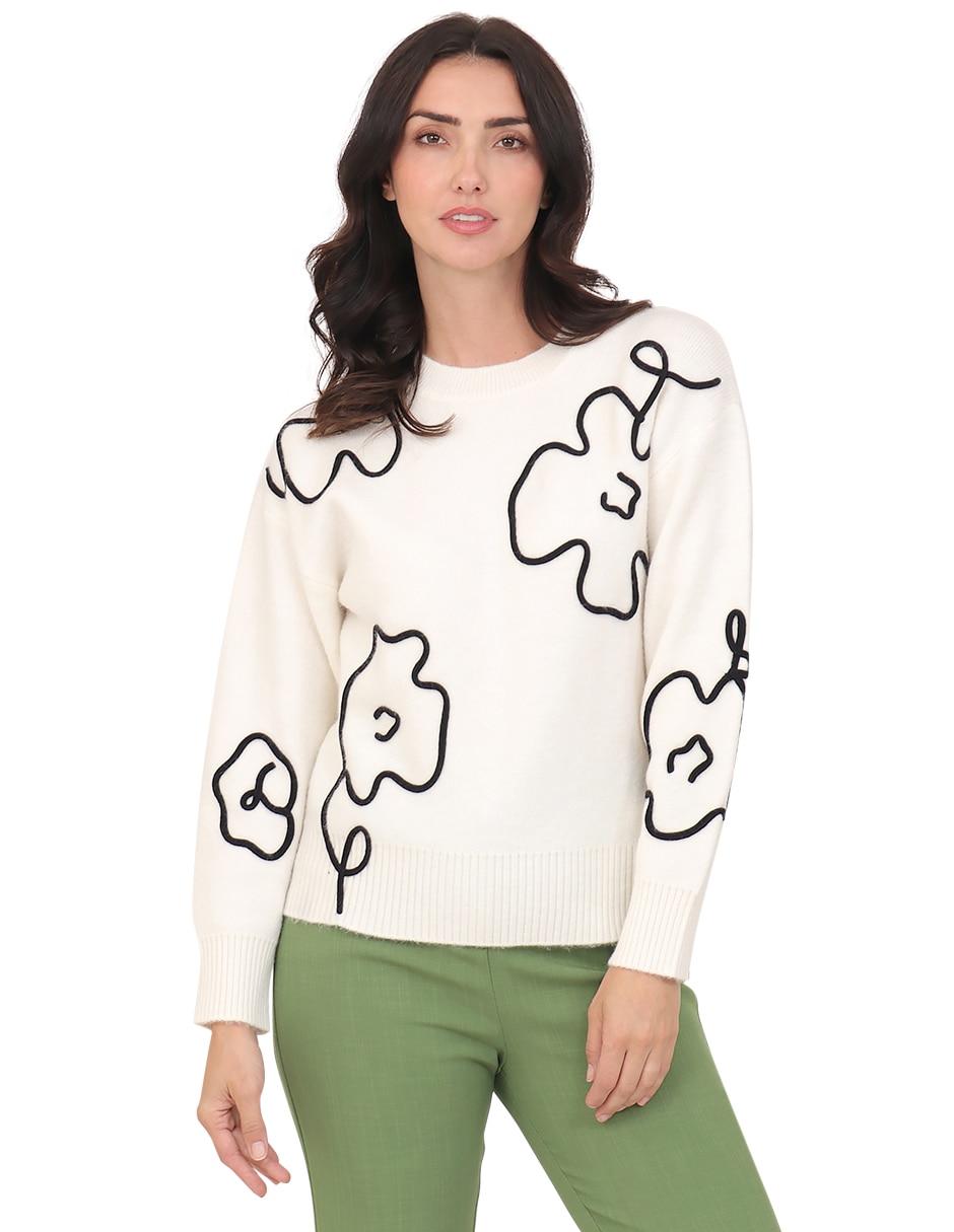 Suéter cuello redondo para mujer