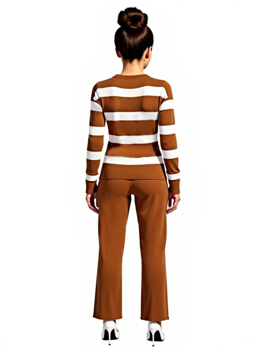 Conjunto casual de algodón para mujer 2 piezas 3