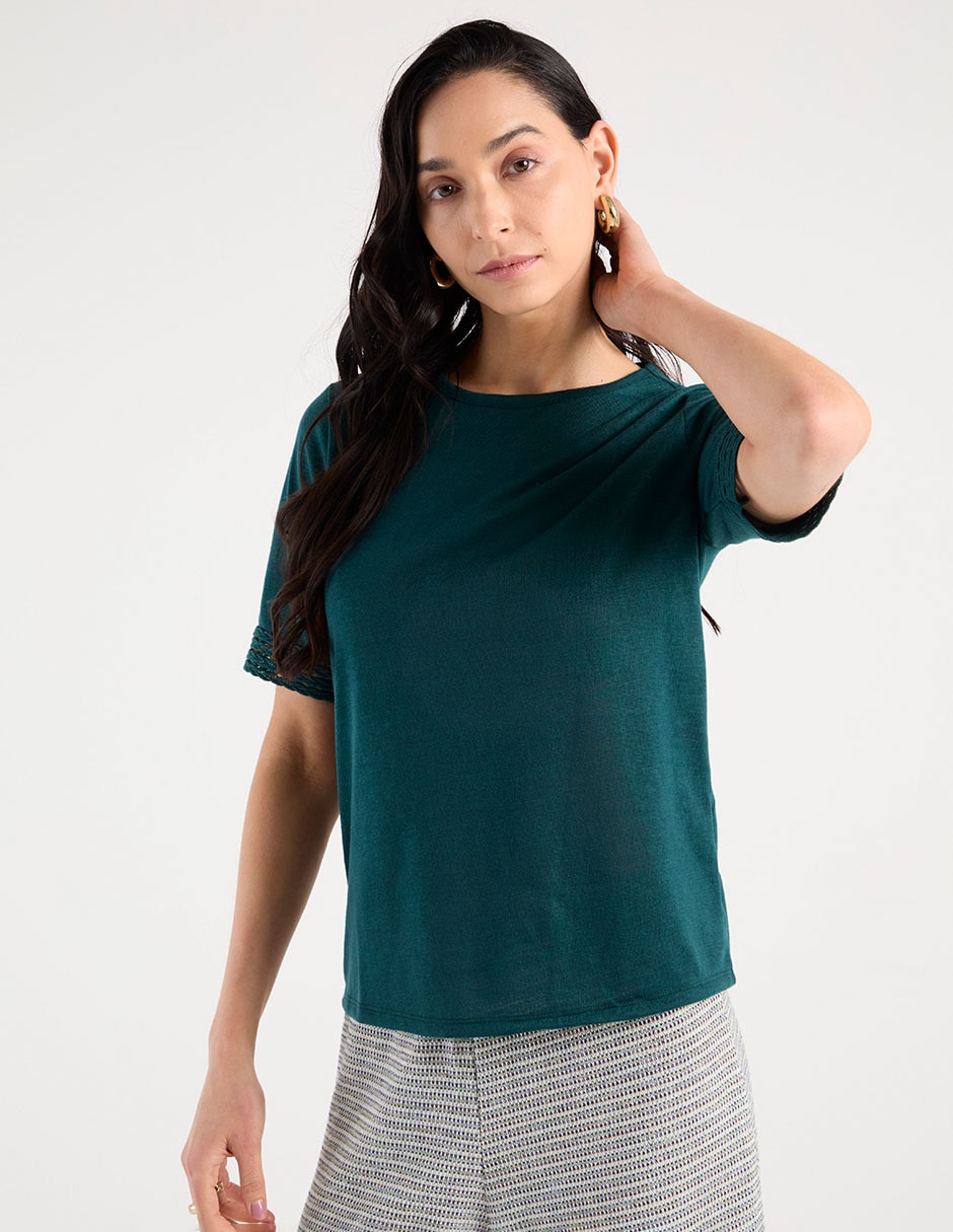 Blusa manga corta para mujer