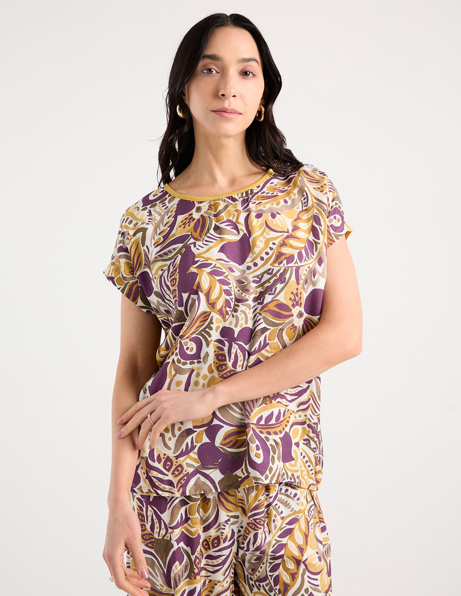 Blusa manga corta para mujer