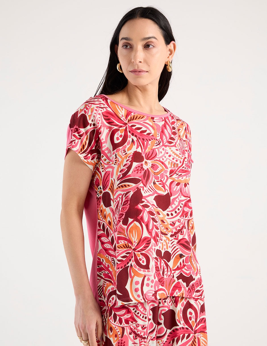 Blusa manga corta para mujer