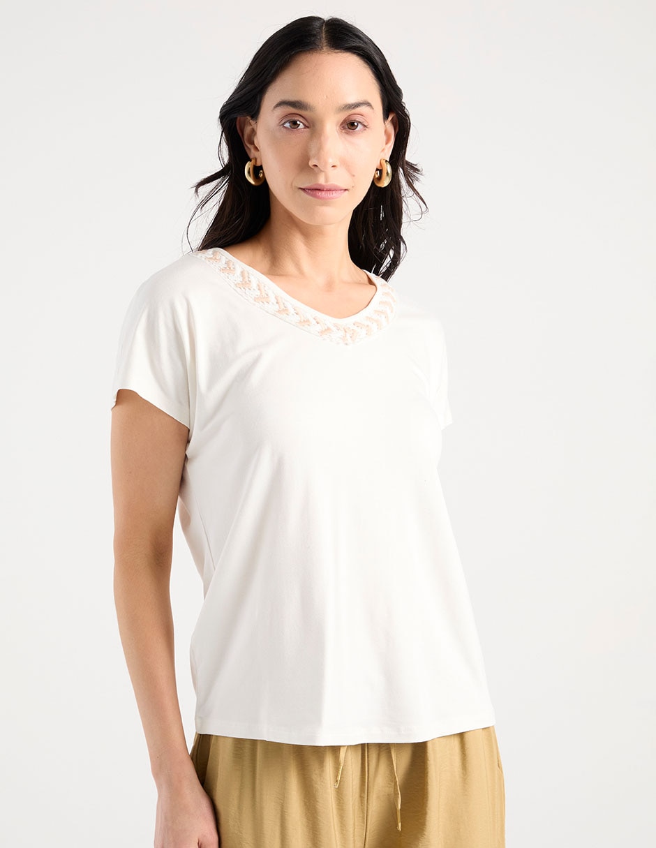 Blusa manga corta para mujer