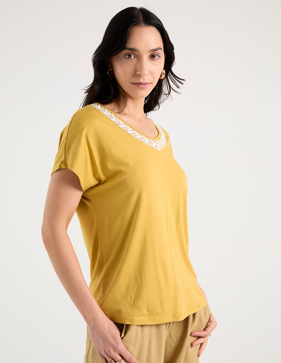 Blusa manga corta para mujer
