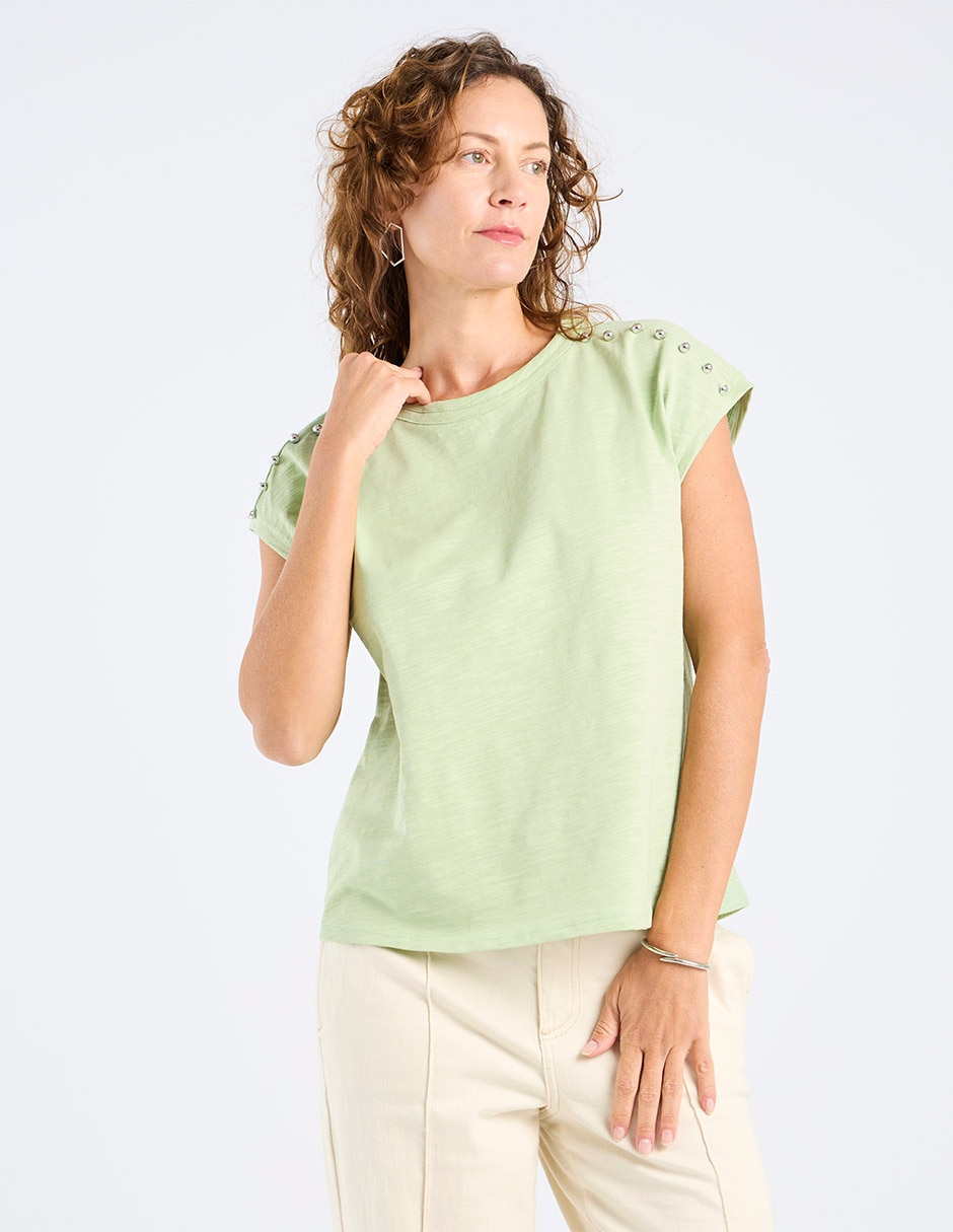 Blusa manga corta para mujer