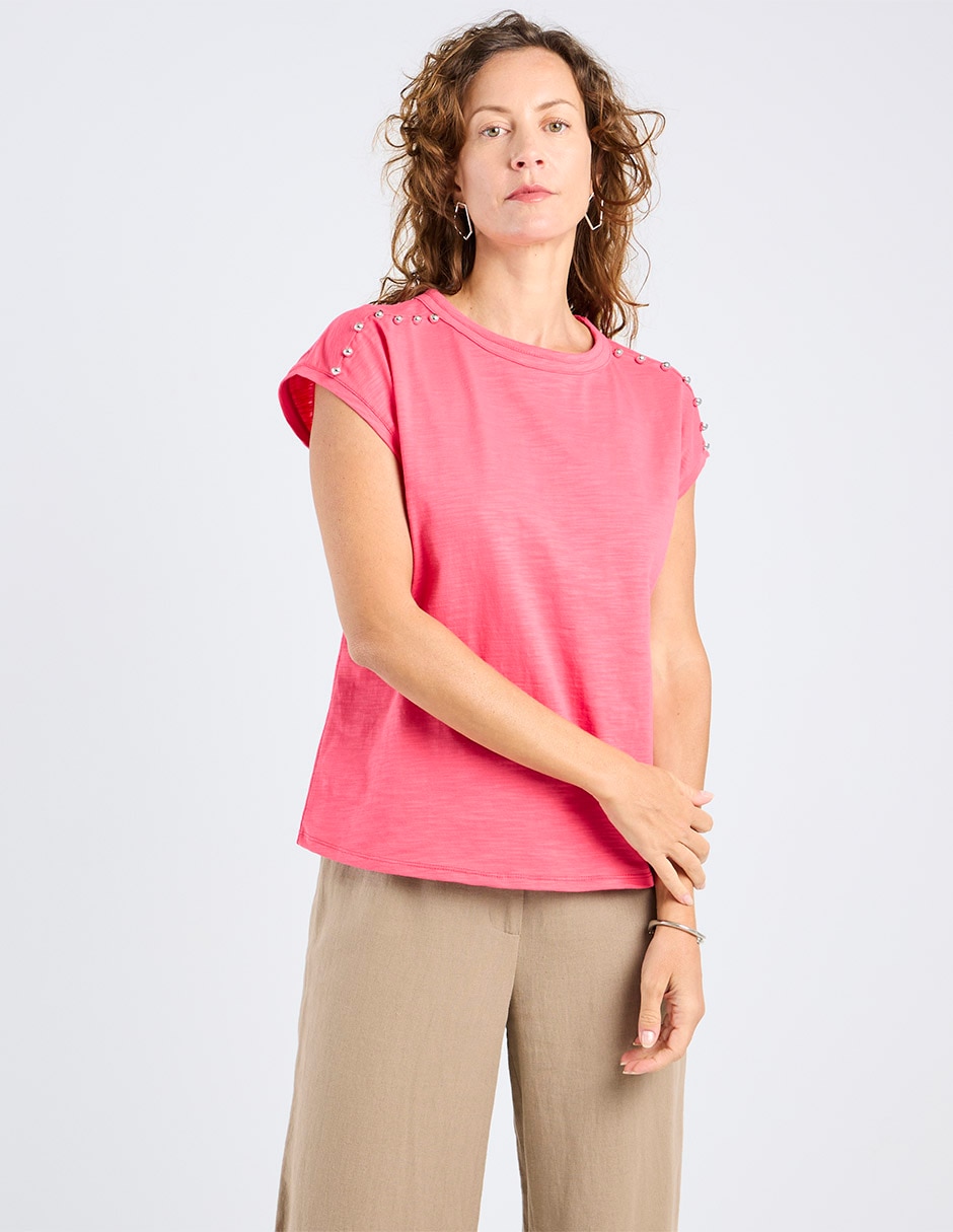 Blusa manga corta para mujer