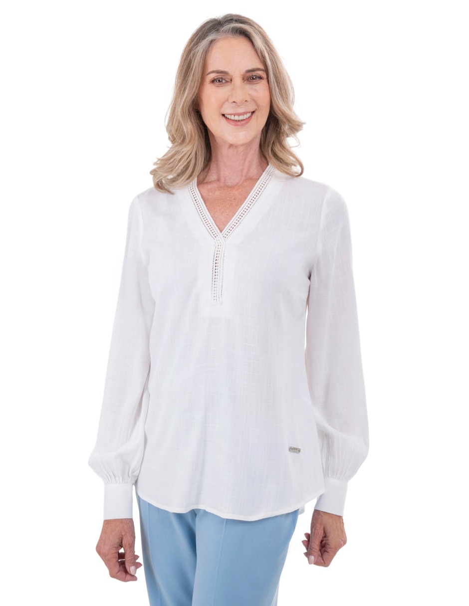 Blusa manga larga para mujer