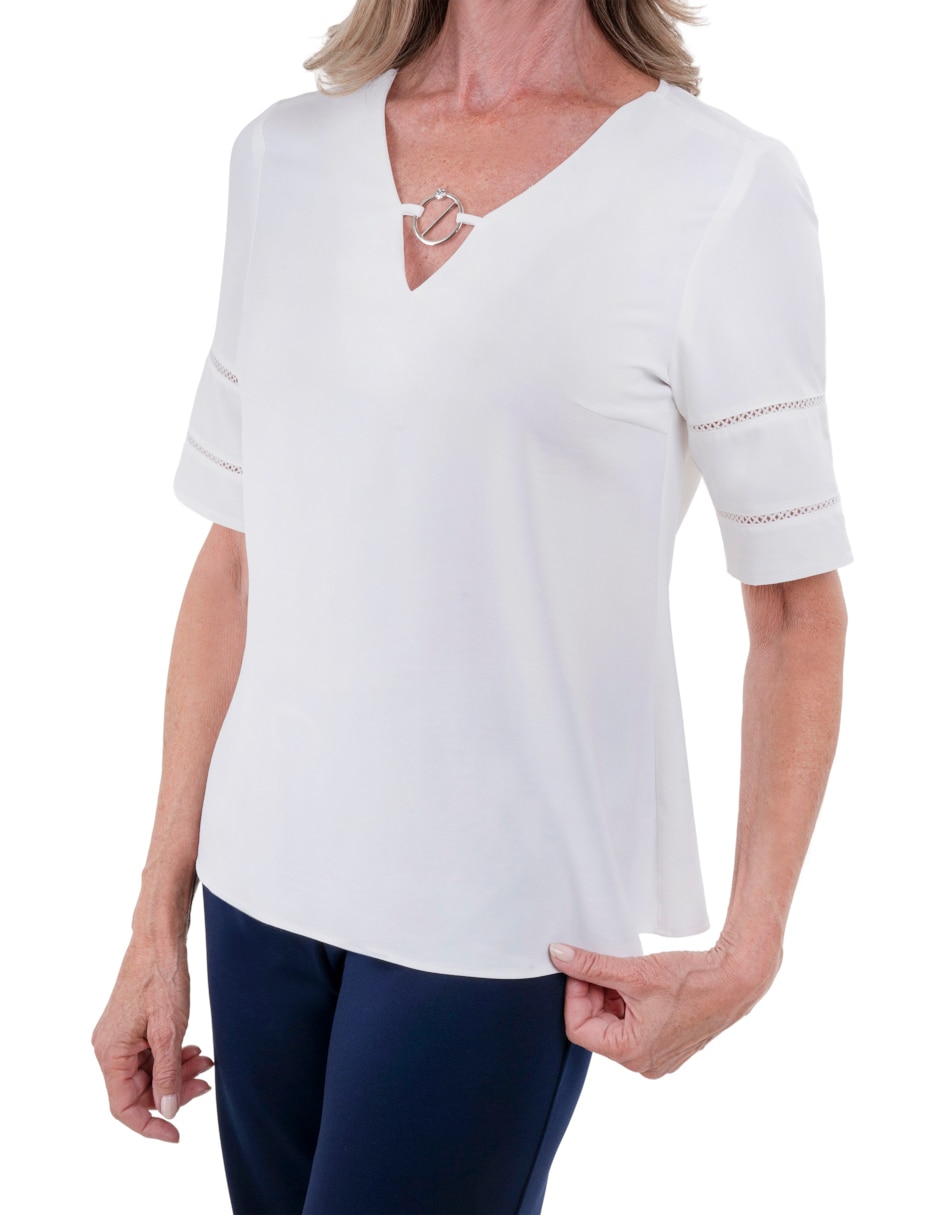 Blusa manga corta para mujer 4