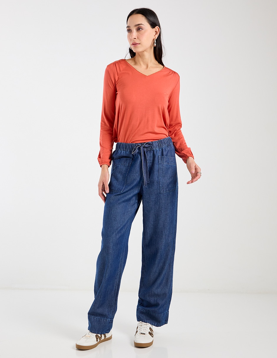 Pantalón relaxed wide leg para mujer 3