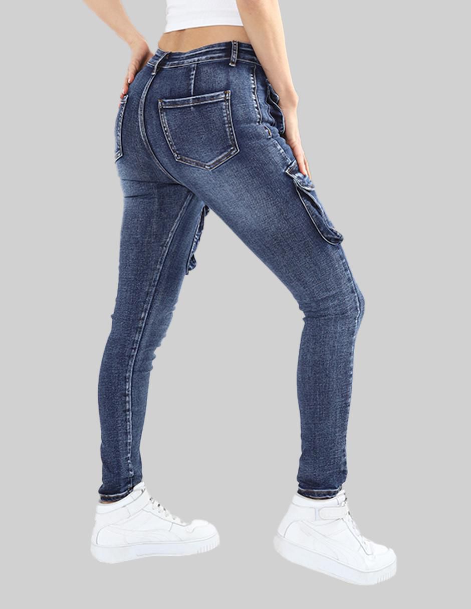 Jeans cargo slim para mujer 2