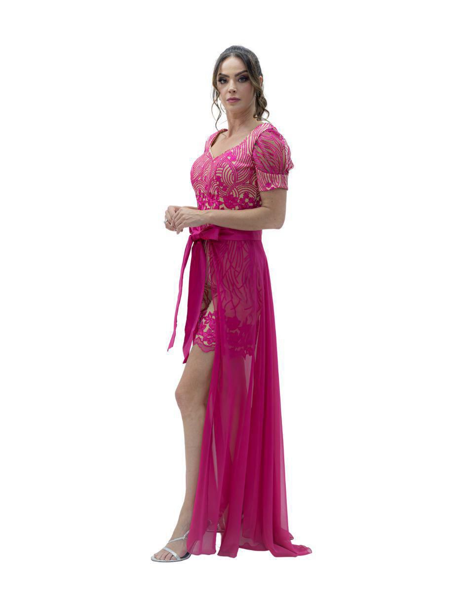 Vestido maxi de fiesta escote V 2