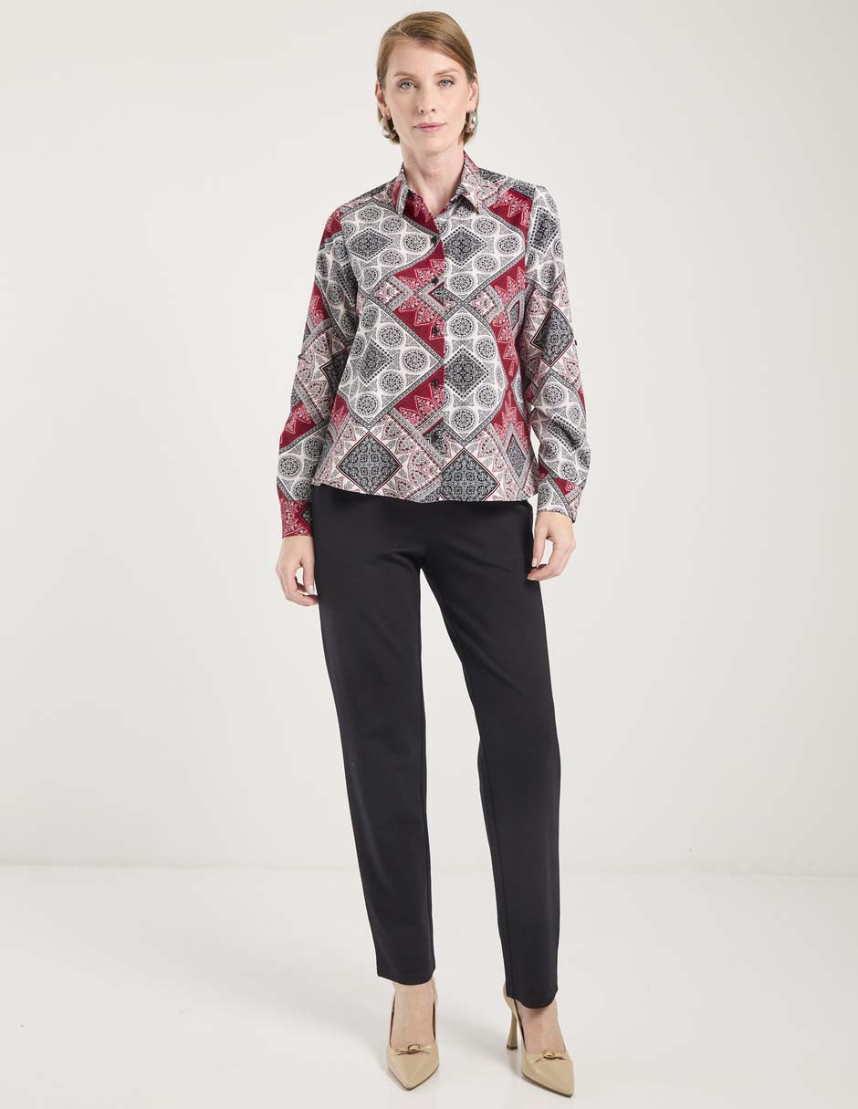 Blusa camisera manga larga para mujer 3