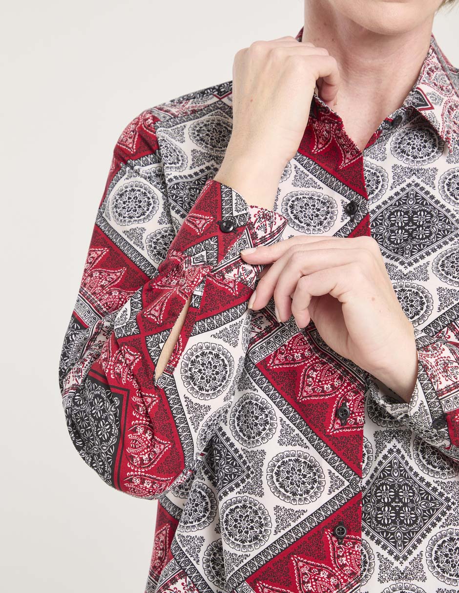 Blusa camisera manga larga para mujer 4