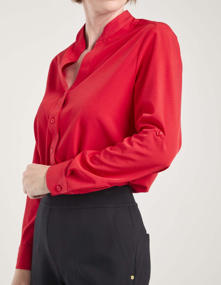 Blusa camisera manga larga para mujer 4
