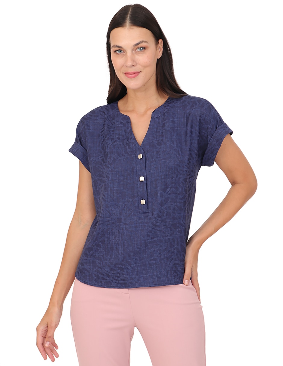 Blusa manga corta para mujer