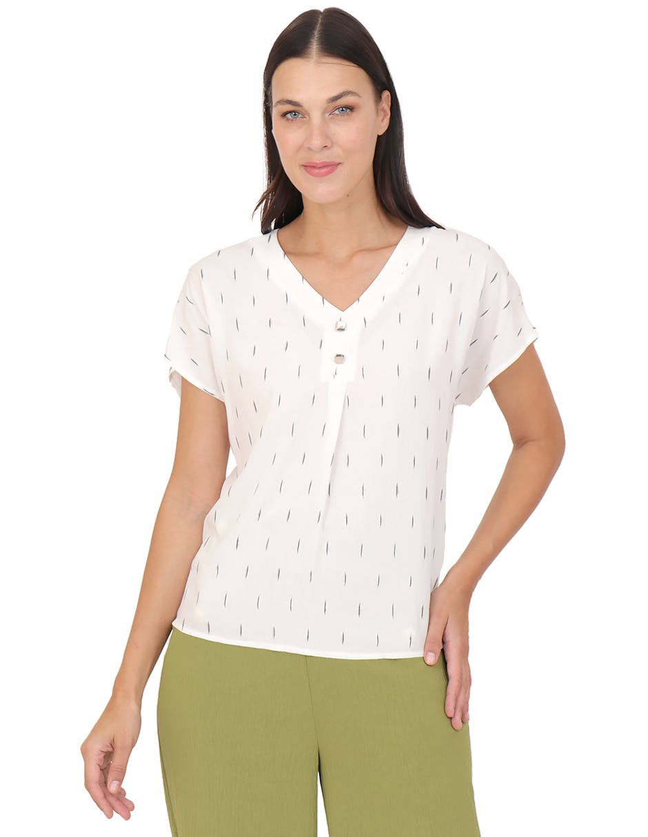 Blusa manga corta para mujer