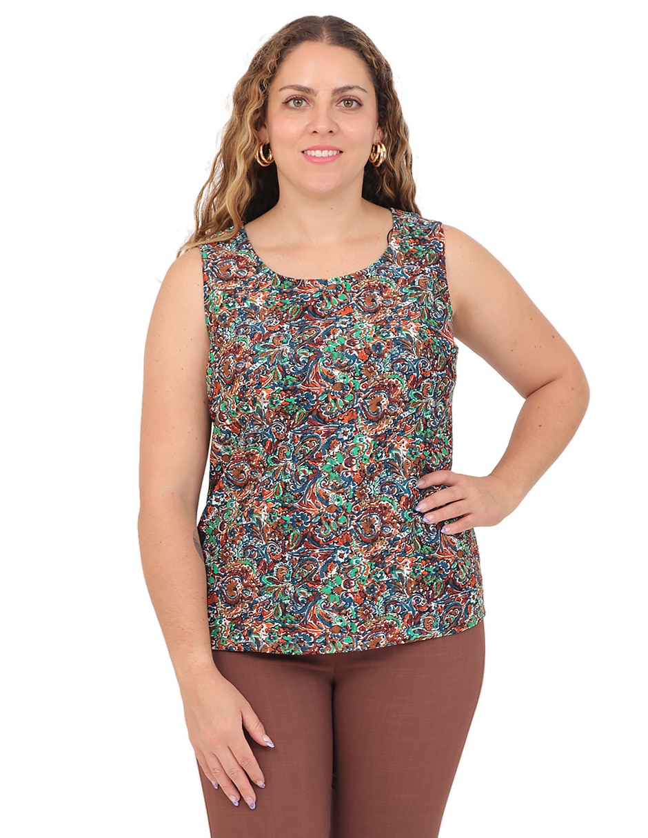 Top cuello redondo tirante ancho