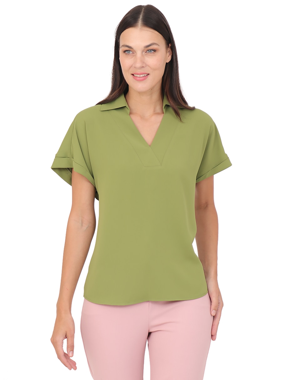 Blusa manga corta para mujer