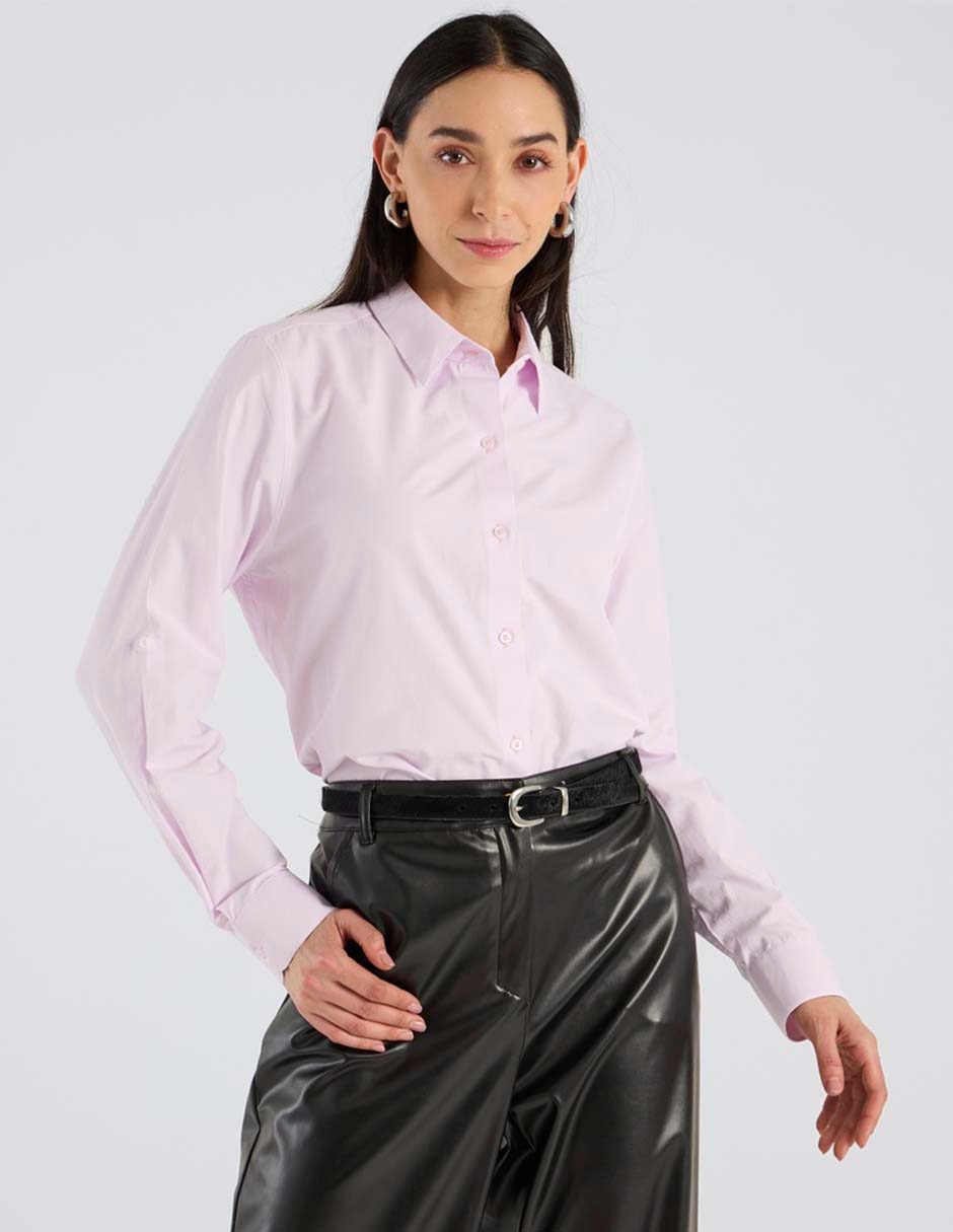 Blusa camisera manga larga para mujer