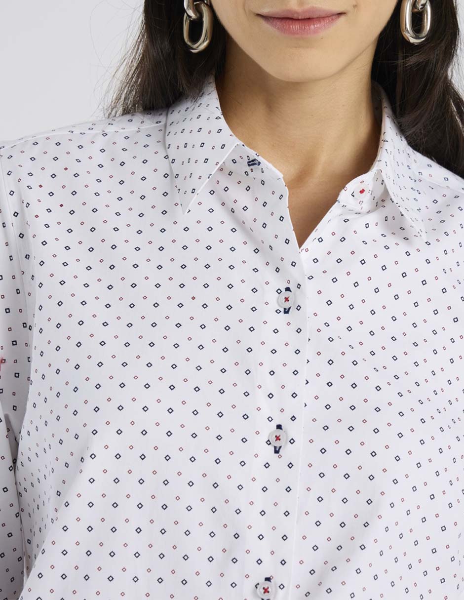 Blusa camisera manga larga para mujer 4