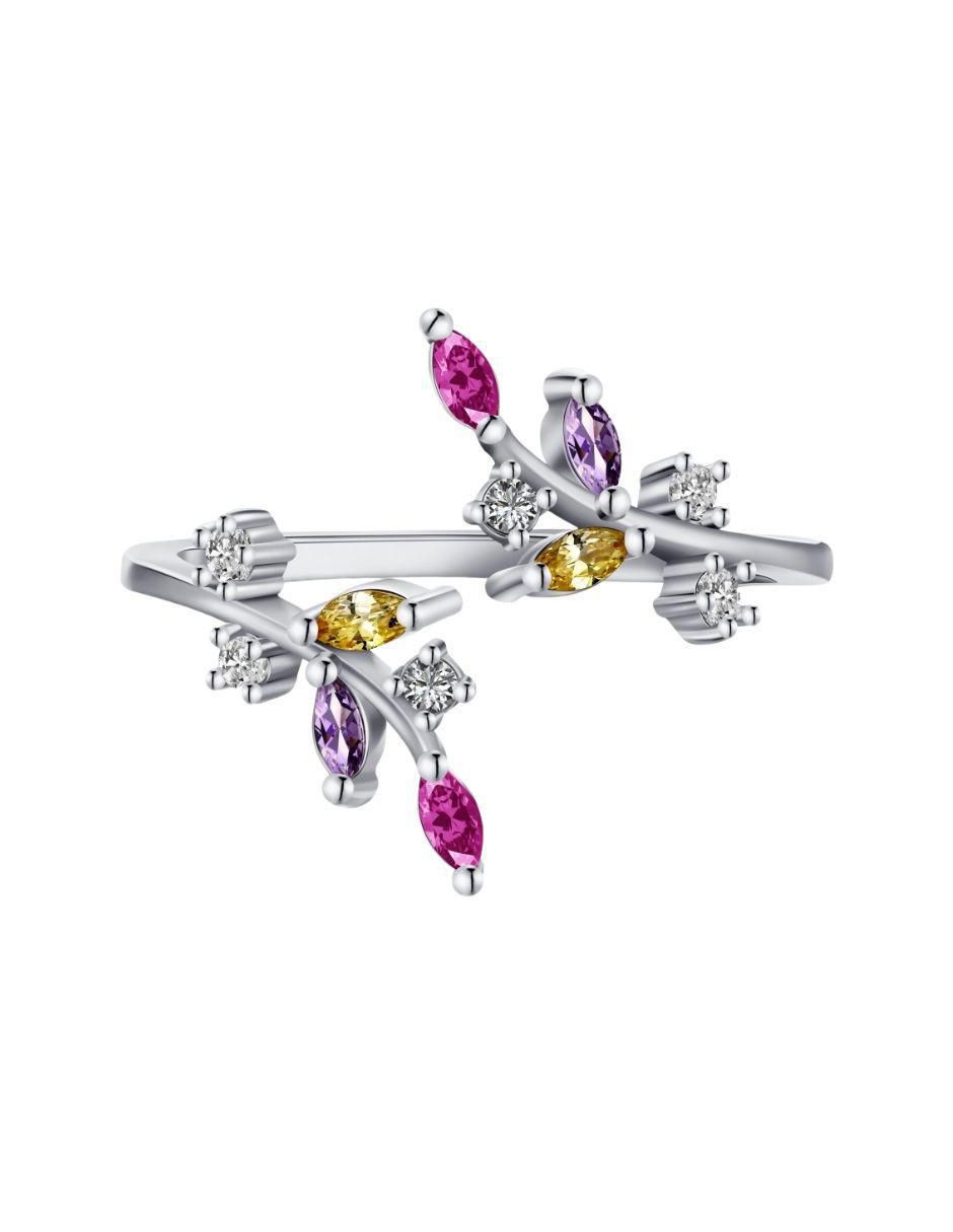 Anillo Flora P 925 de plata zirconia
