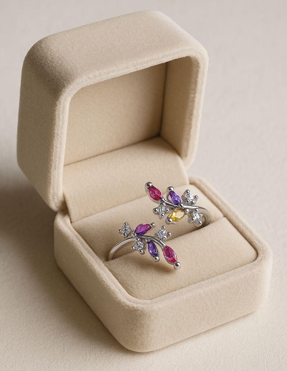 Anillo Flora P 925 de plata zirconia 6