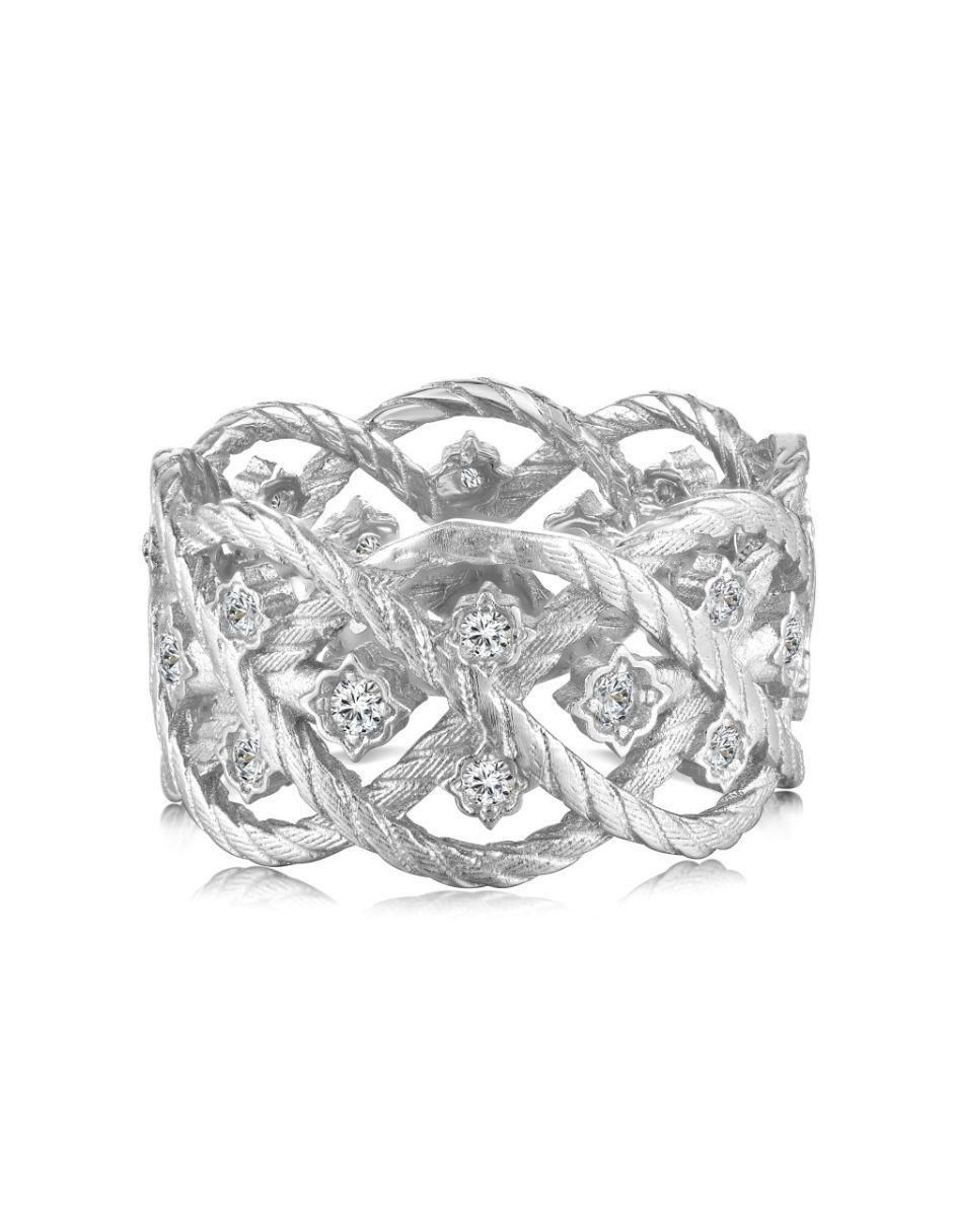 Anillo Trama P 925 de plata zirconia