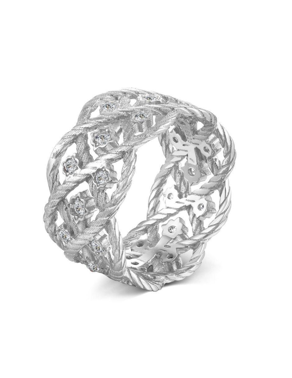 Anillo Trama P 925 de plata zirconia 2
