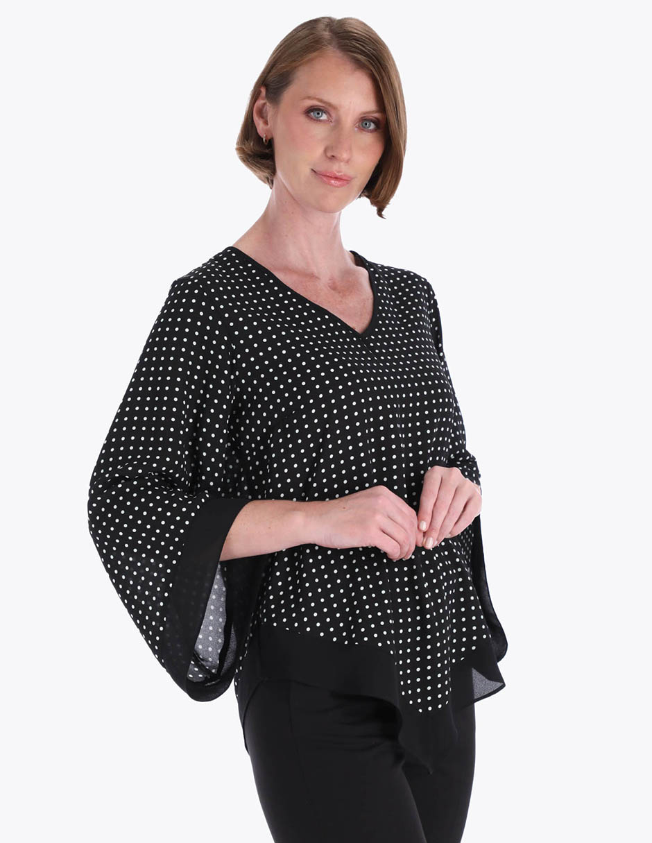 Blusa túnica manga 3/4 para mujer