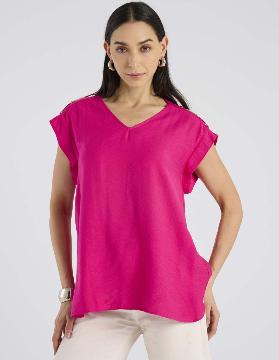 Blusa manga corta para mujer