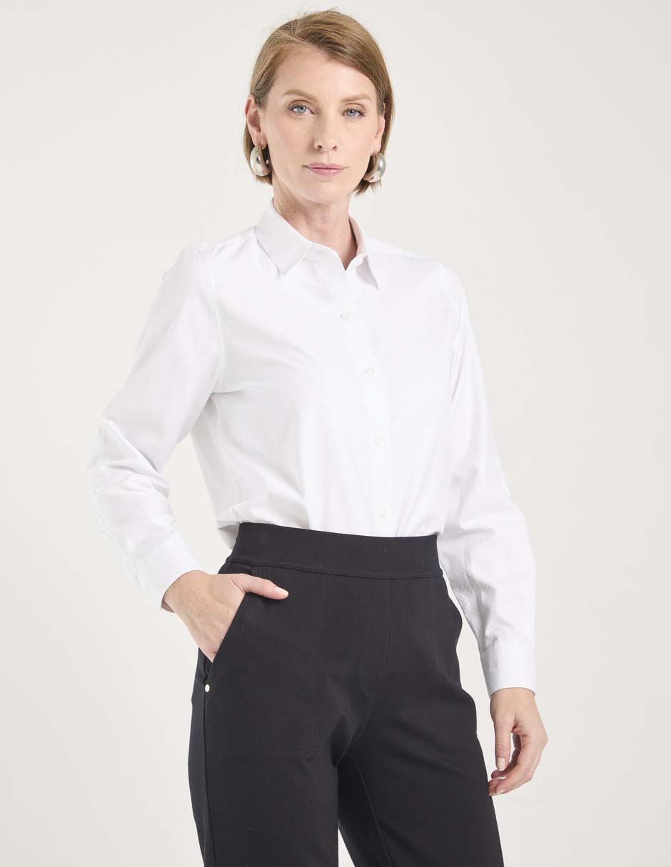 Blusa camisera manga larga para mujer