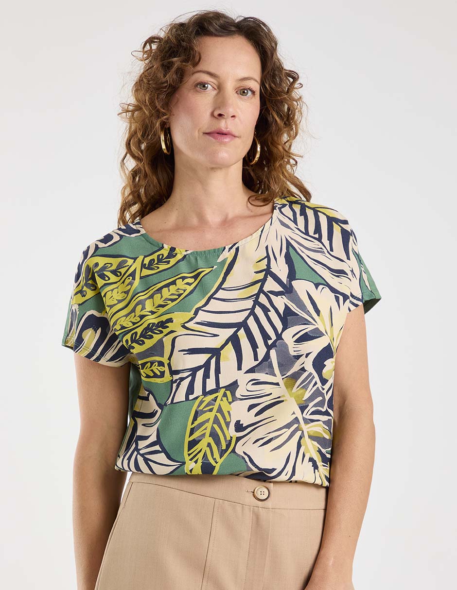 Blusa manga corta para mujer