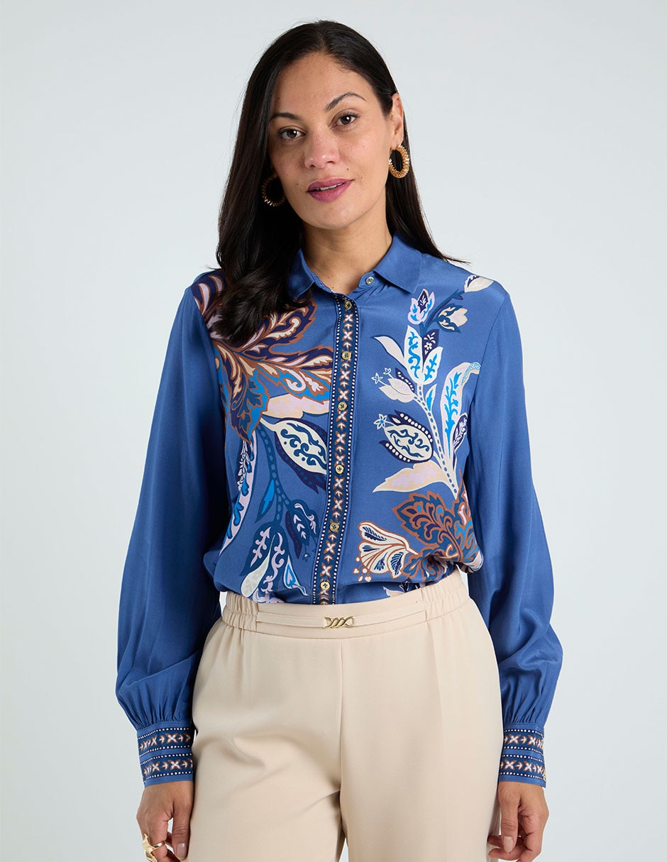 Blusa manga larga para mujer