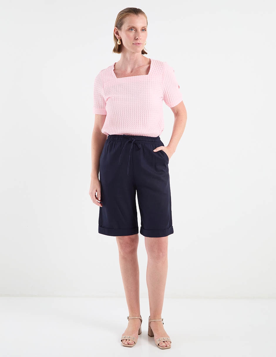 Playera manga corta cuello cuadrado para mujer 3