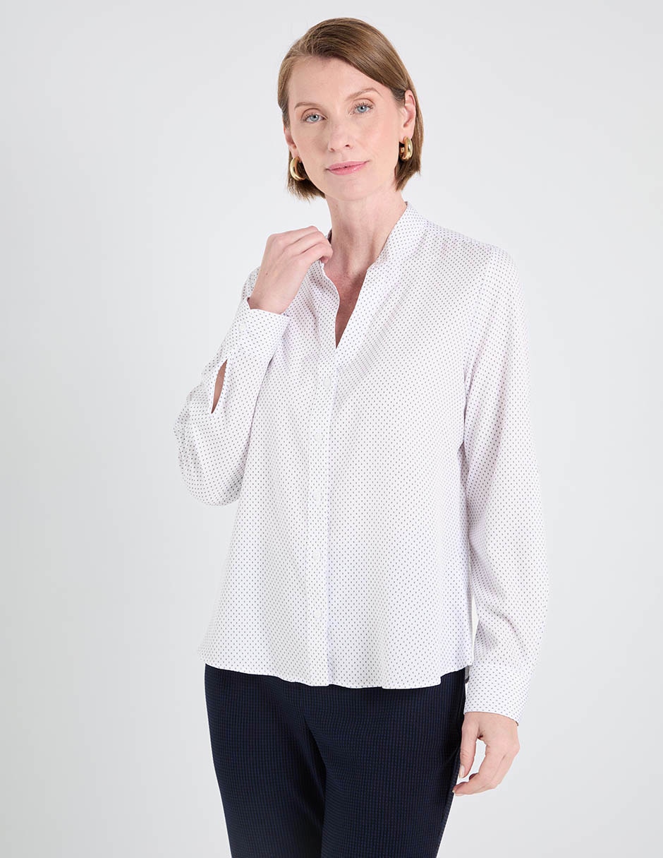 Blusa camisera manga larga para mujer