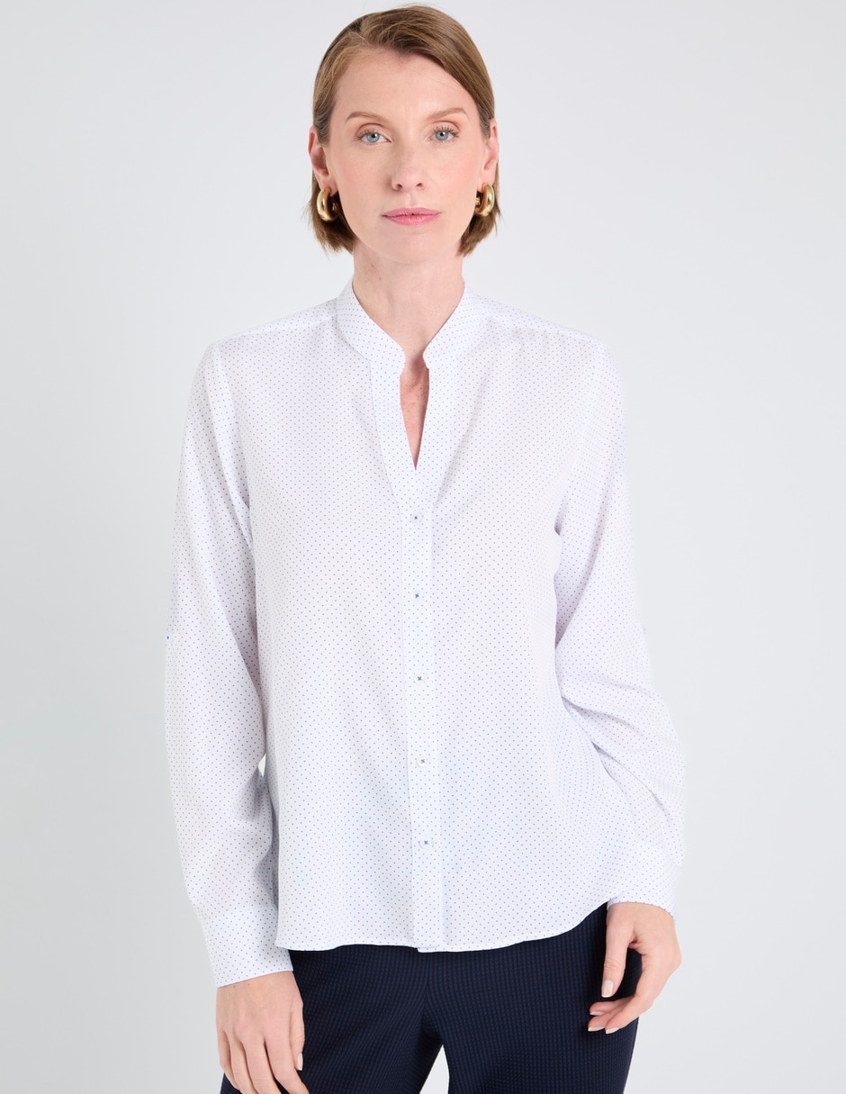 Blusa camisera manga larga para mujer