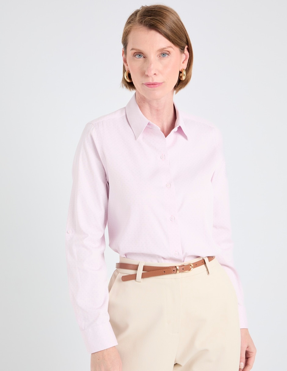 Blusa camisera manga larga para mujer