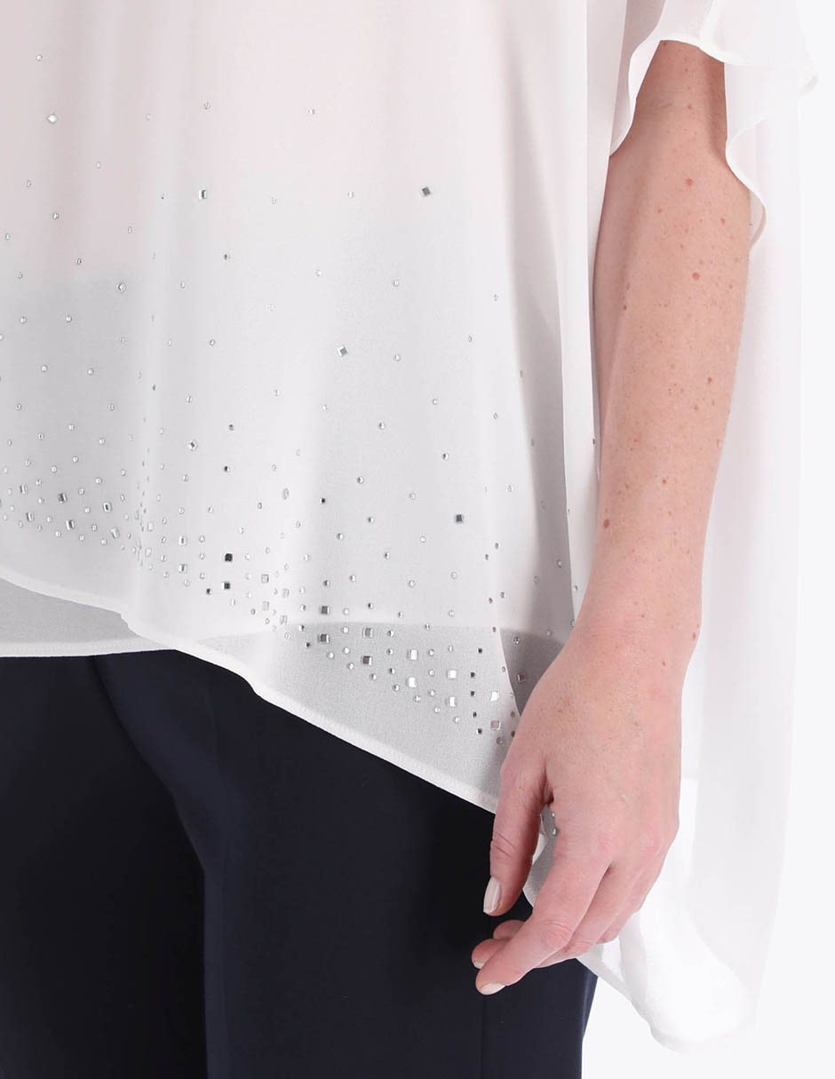 Blusa túnica manga al codo para mujer 4