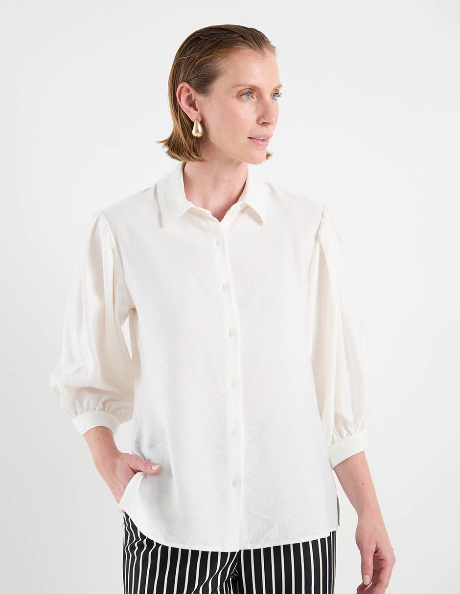 Blusa camisera manga 3/4 para mujer