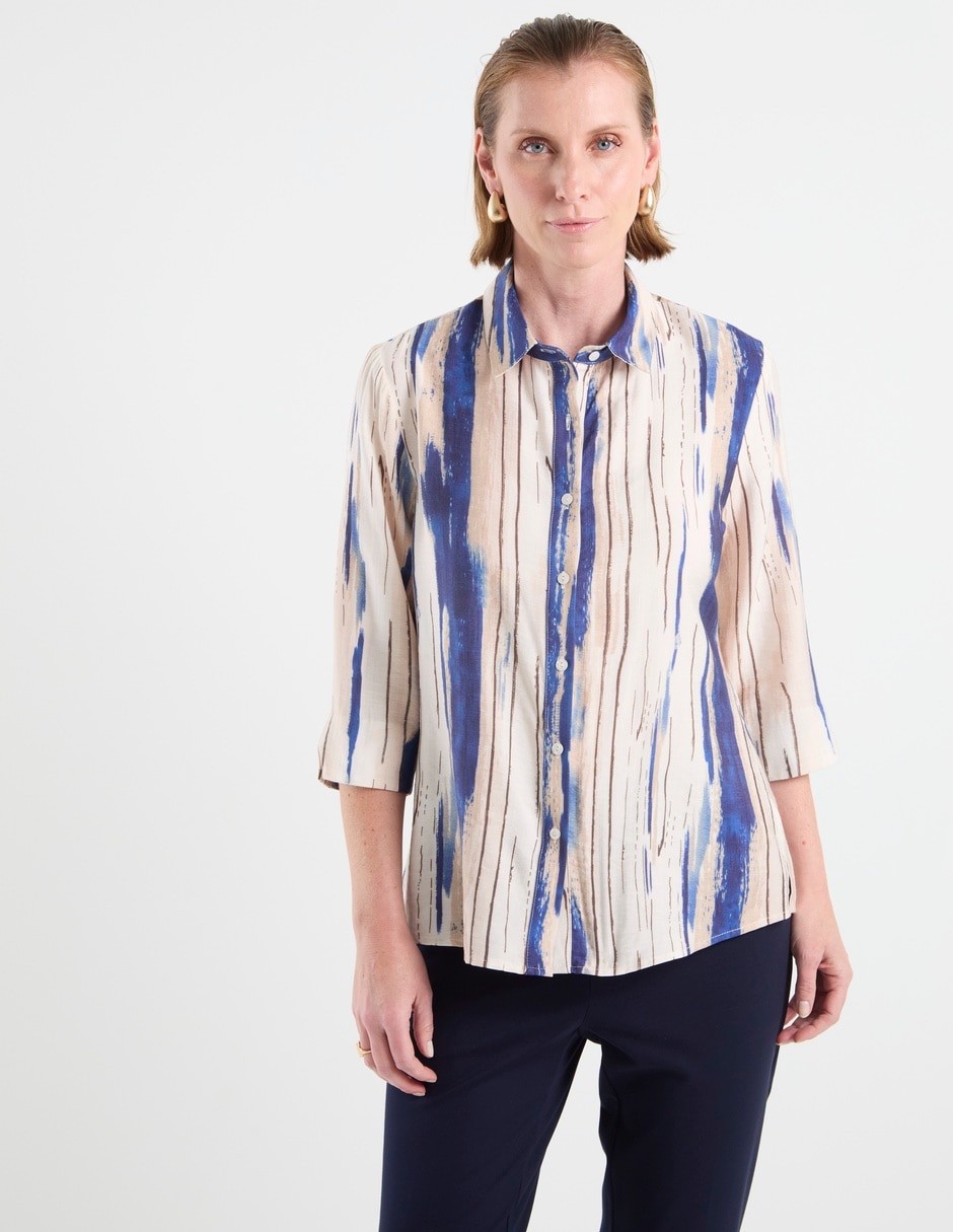 Blusa camisera manga 3/4 para mujer 2