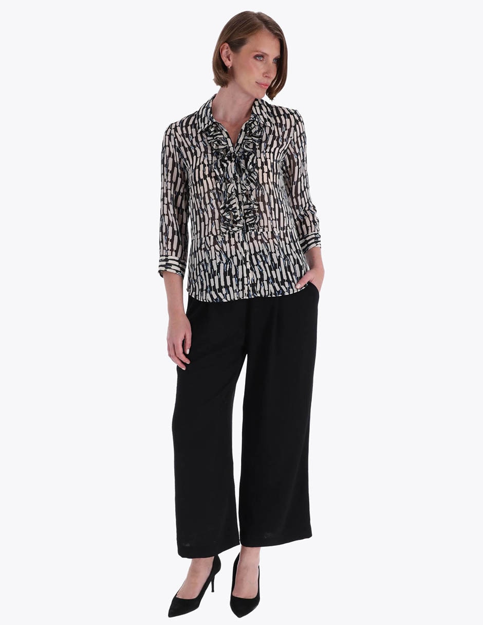 Blusa camisera manga 3/4 para mujer 3